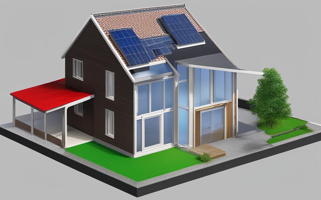 Ilustración de Casa con Eficiencia energética en sus ventanas
